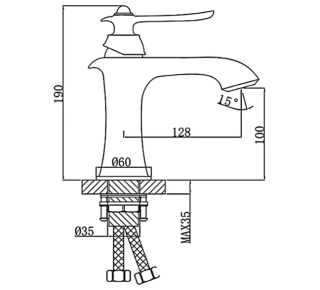 Смеситель для раковины Gappo G1069 хром